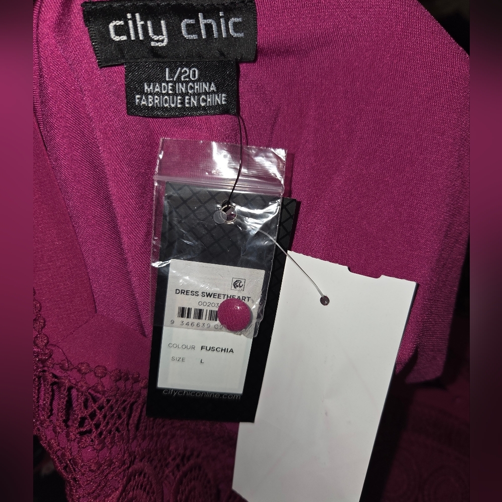 City Chic Burgundy Long Sleeve Ruffle Dress - Picture 10 of 11